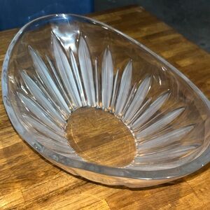 Clear Glass Decorative Bowl Sach’s 5th Avenue Frosted Oval Bowl Centerpiece